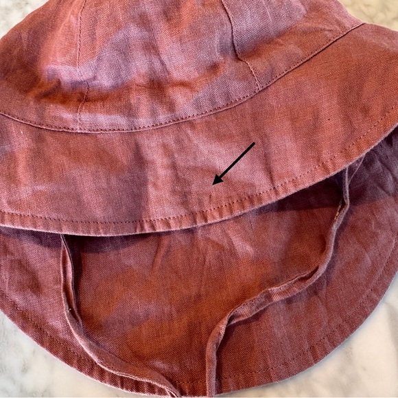 Toddler linen sun hats. Briar (tan) 12-24m, H&M (rose) 18m-2T - Picture 6 of 7